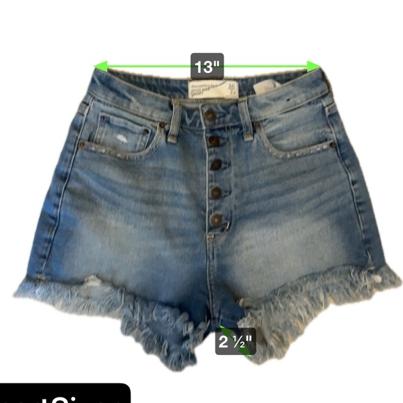 Abercrombie & Fitch Curve Love Button Fly High Rise Short Size 2 - Picture 3 of 4